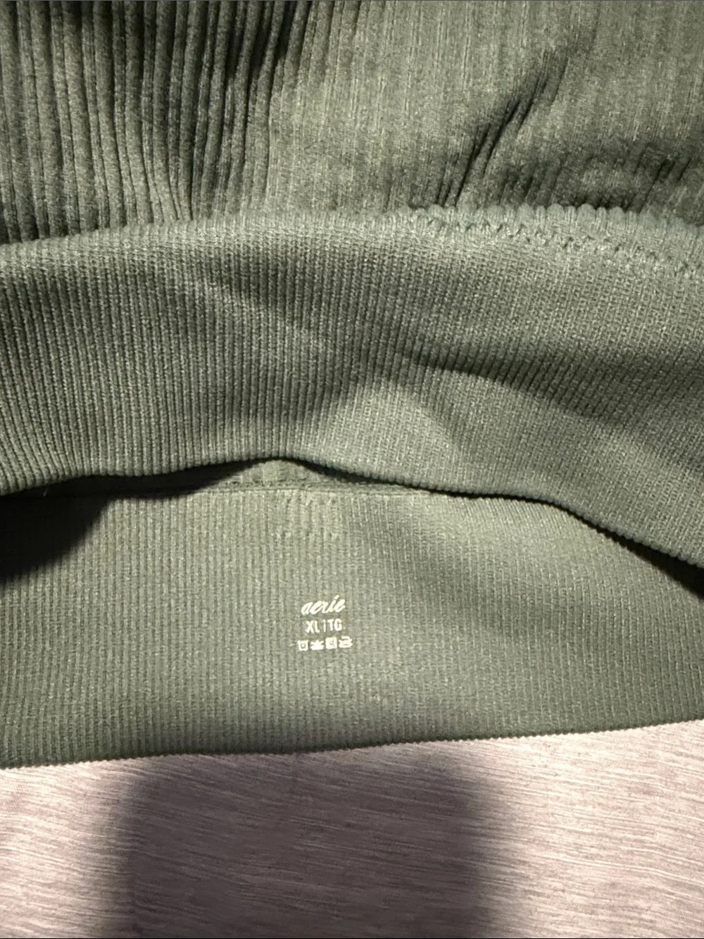 Ribbed Tank Tops (Sports Bra) - Olive Green & Light Gray (2-Pack)